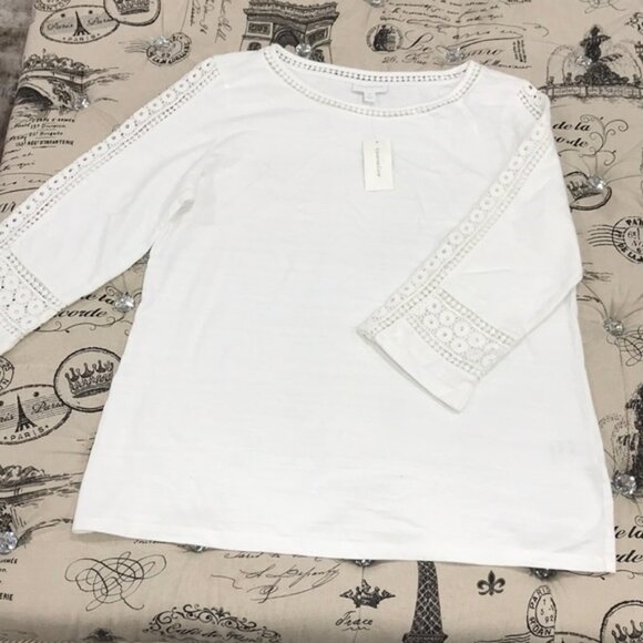 Charter Club Crochet-Inset Top - Picture 3 of 9